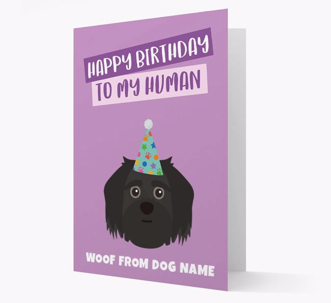 Personalized 'Happy Birthday To My Human' Card with {breedCommonName} Icon